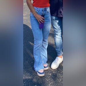 Zara split hem jeans